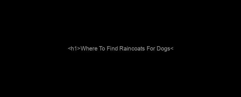<h1>Where To Find Raincoats For Dogs</h1>